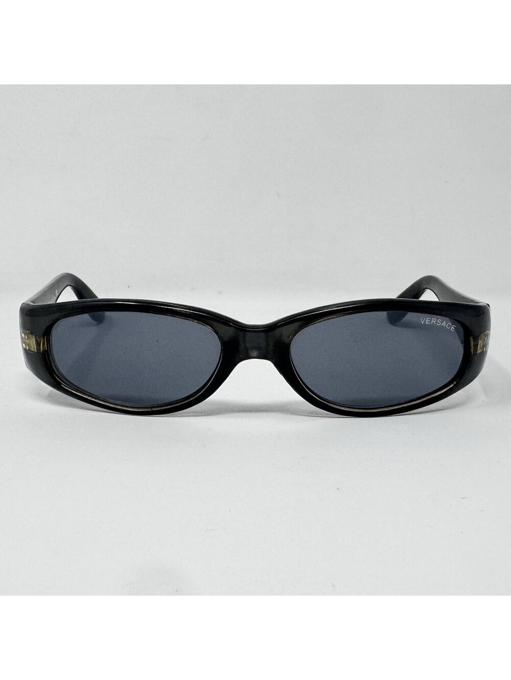 Vintage Gianni Versace BP3077 Sunglasses Black Gray Oval Medusa Italy